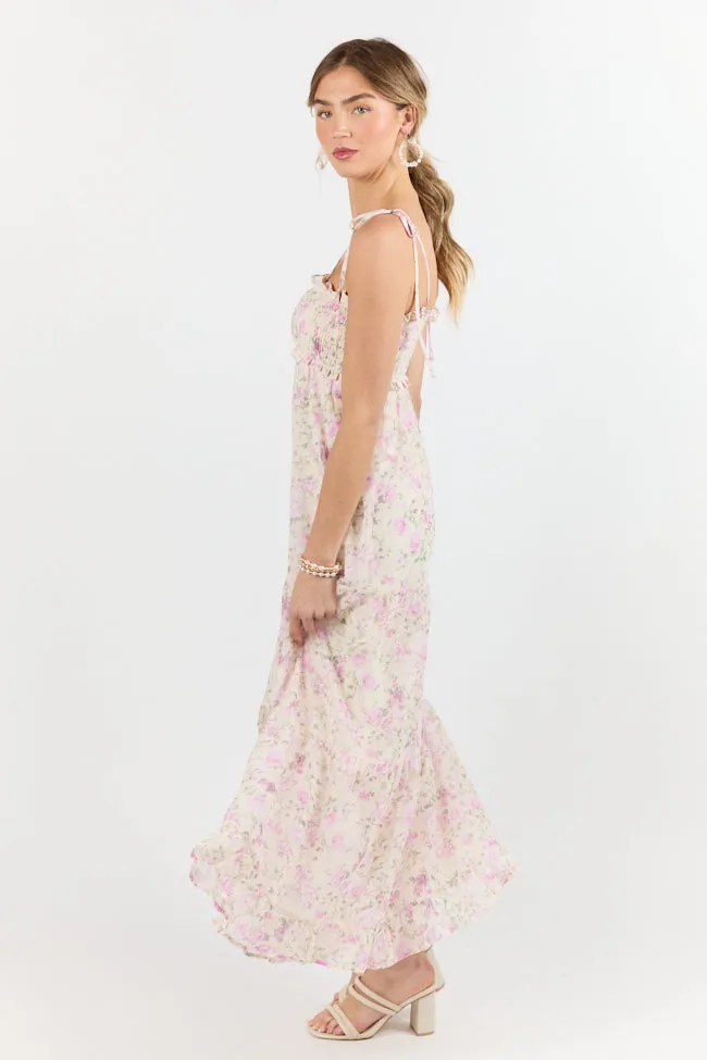 Nothing Perfect Purple Vintage Floral Maxi Dress
