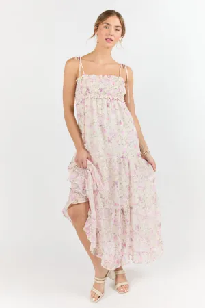 Nothing Perfect Purple Vintage Floral Maxi Dress