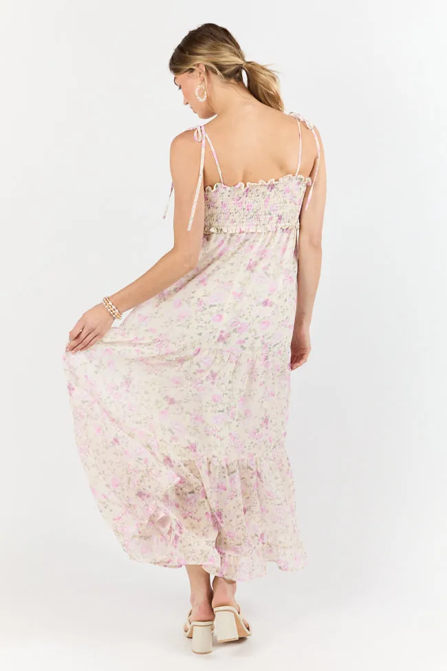 Nothing Perfect Purple Vintage Floral Maxi Dress