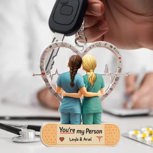 Nurse Besties Acrylic Keychain - Personalized Gifts For Best Colleague 02QHLU290525