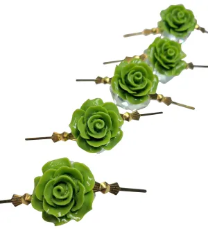 Olive Chandelier Roses Pack of 5 Crystals, Shabby Chic Rose Chandelier Decoration -81J