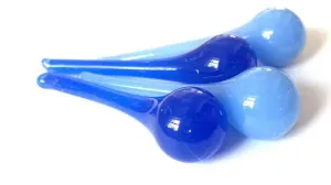 Opaline Light Blue and Cobalt 60mm Raindrop Chandelier Crystals, Pack of 4