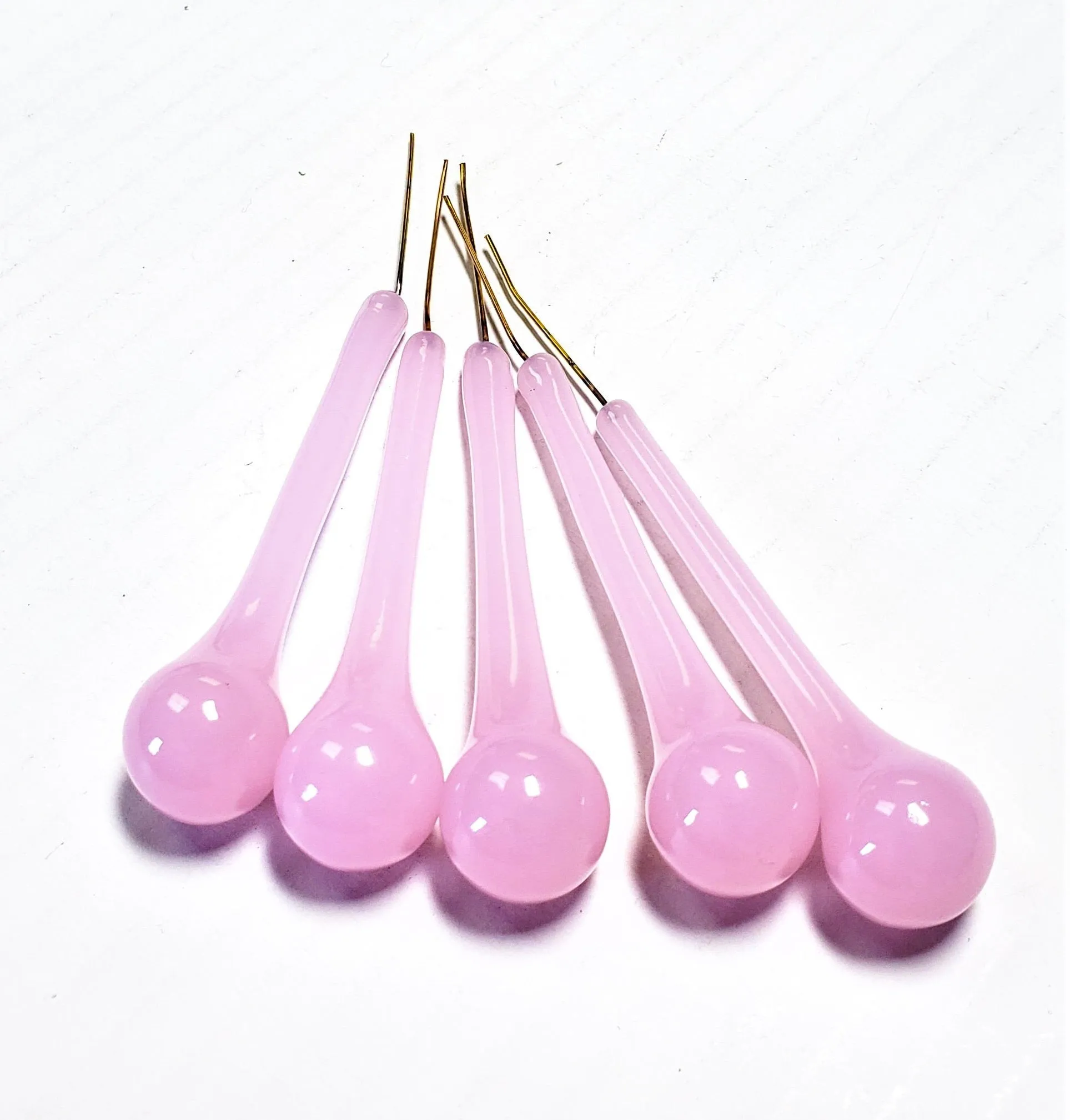 Opaline Pink 76mm Vintage Raindrop Chandelier Crystals, Pack of 5