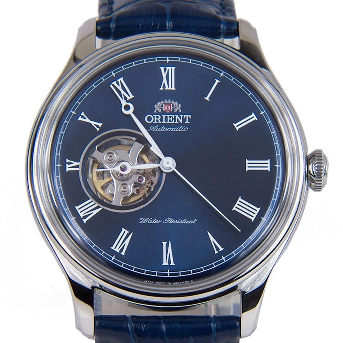 Orient Mechanical Blue Open Heart Dial FAG00004D0 AG00004D Leather Watch