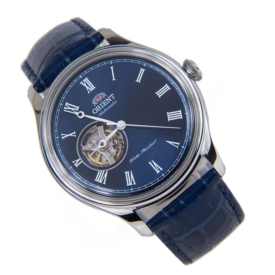 Orient Mechanical Blue Open Heart Dial FAG00004D0 AG00004D Leather Watch