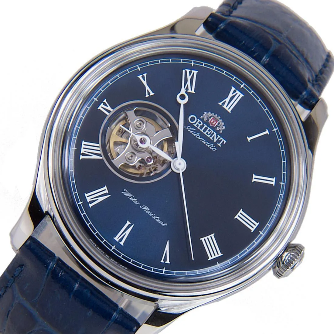 Orient Mechanical Blue Open Heart Dial FAG00004D0 AG00004D Leather Watch