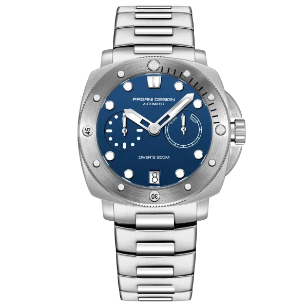 Pagani Design Silver Stainless Steel Blue Dial Automatic Watch for Gents - PD-1767