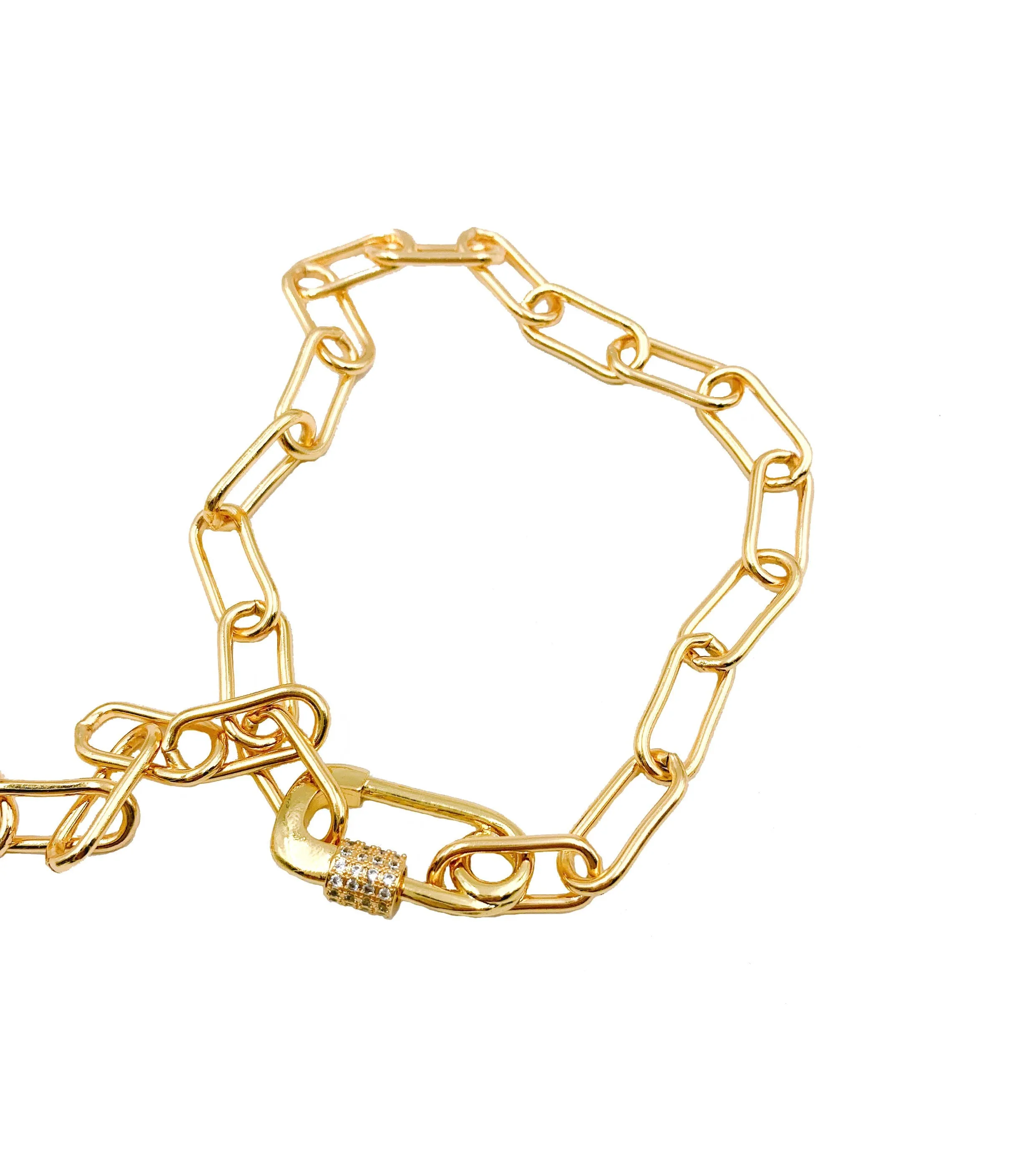 Paperclip Chain Necklace Chain by Foot, CH097