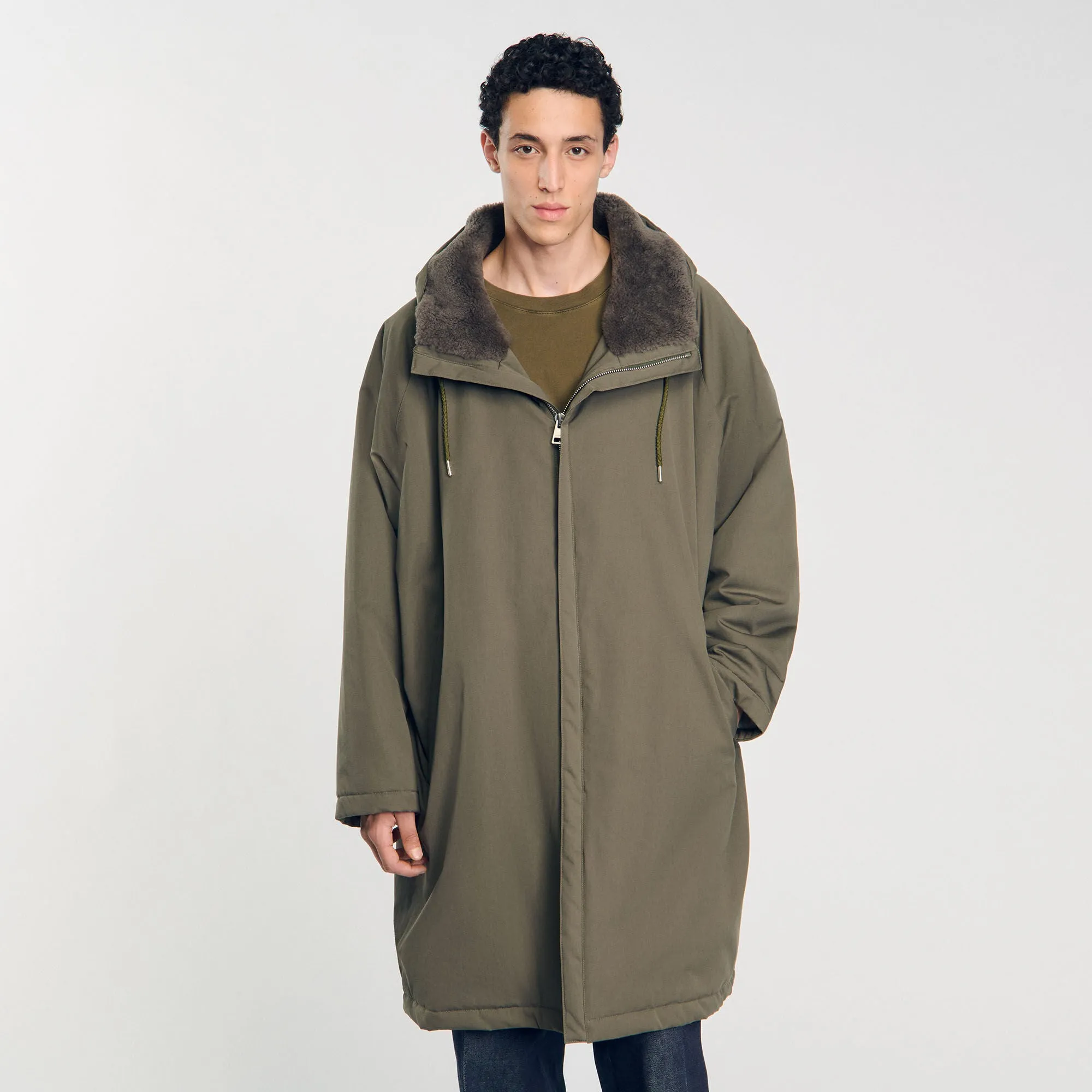 Parka Mouton Hooded Parka Olive Green