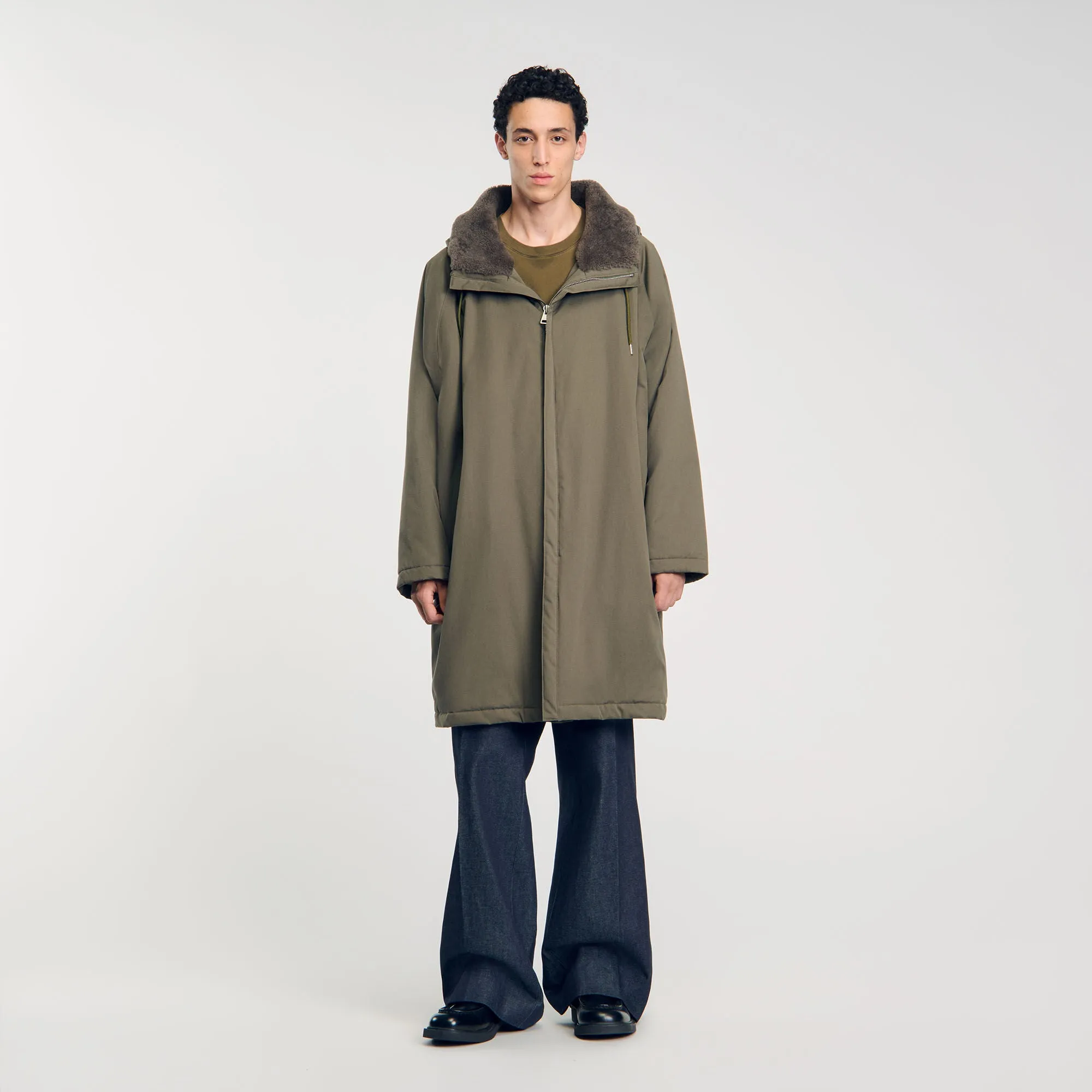 Parka Mouton Hooded Parka Olive Green