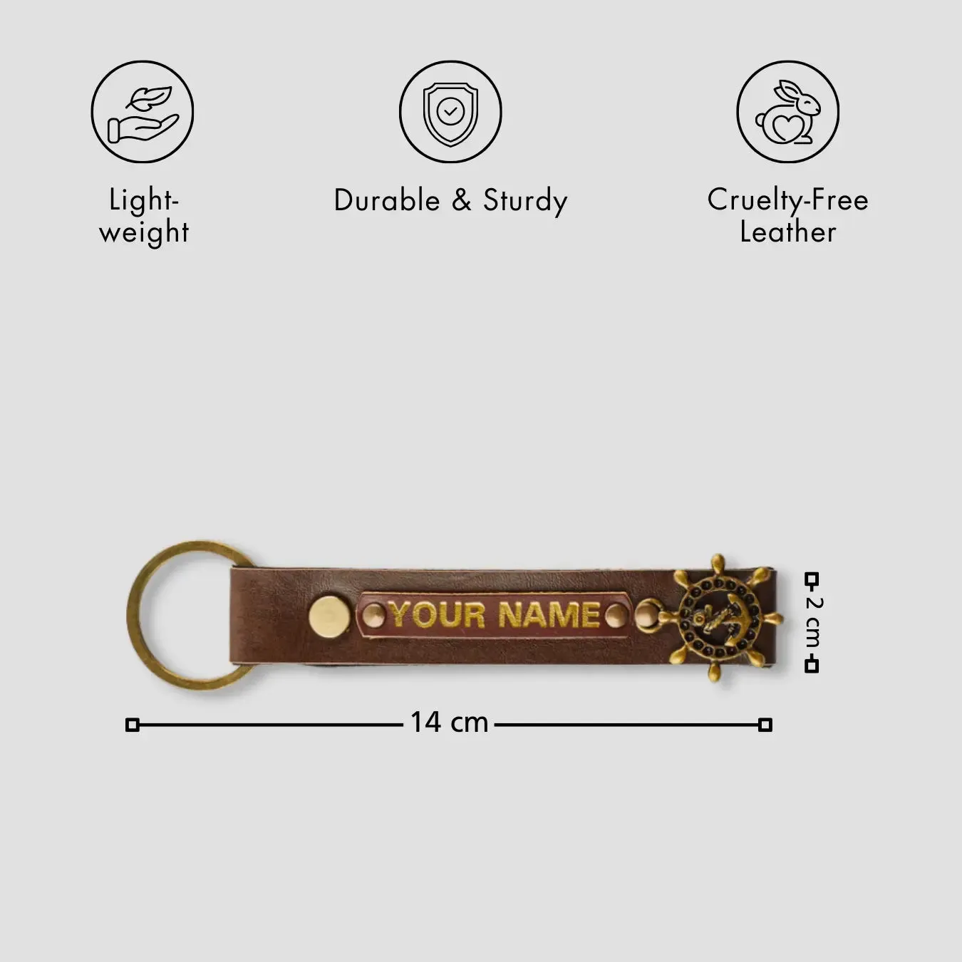 PERSONALISED KEYCHAIN - BROWN
