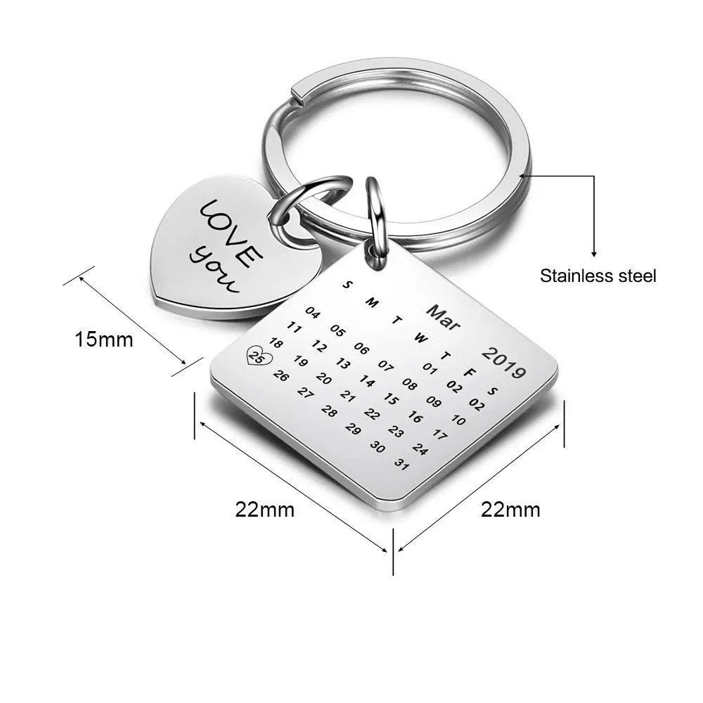 Personalized Date Engraved Keyring