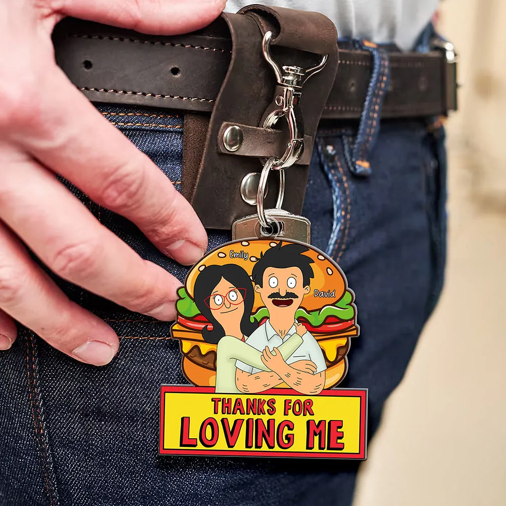 Personalized Gifts For Couple Keychain Thanks For Loving Me 06XQQN060225HG