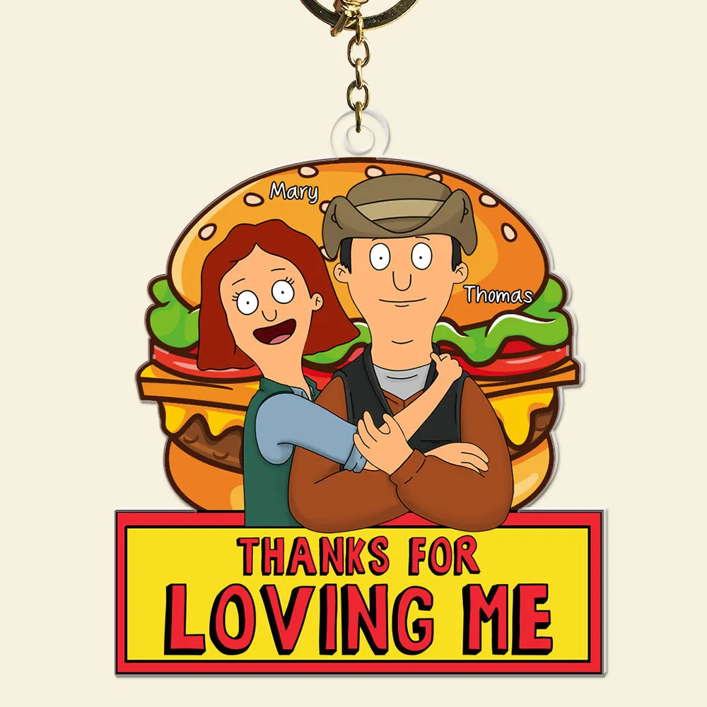 Personalized Gifts For Couple Keychain Thanks For Loving Me 06XQQN060225HG