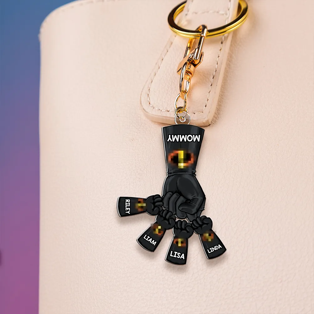 Personalized Gifts For Mom Keychain Superhero Fist Bump 02QHHU080325HA