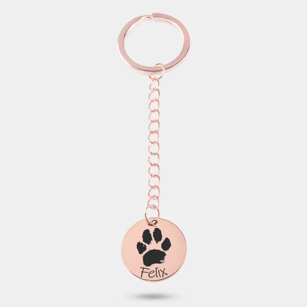 Personalized Keychain with Paw Print