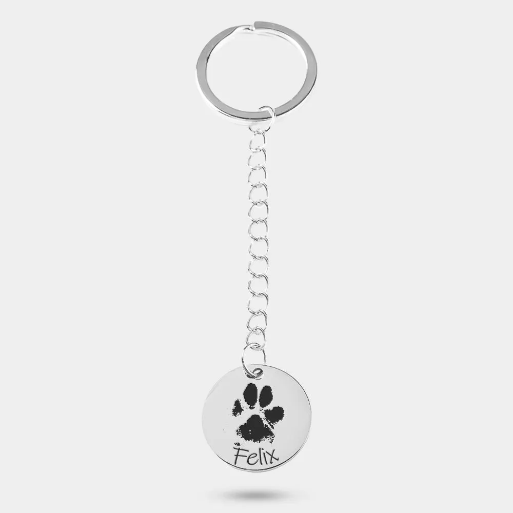 Personalized Keychain with Paw Print