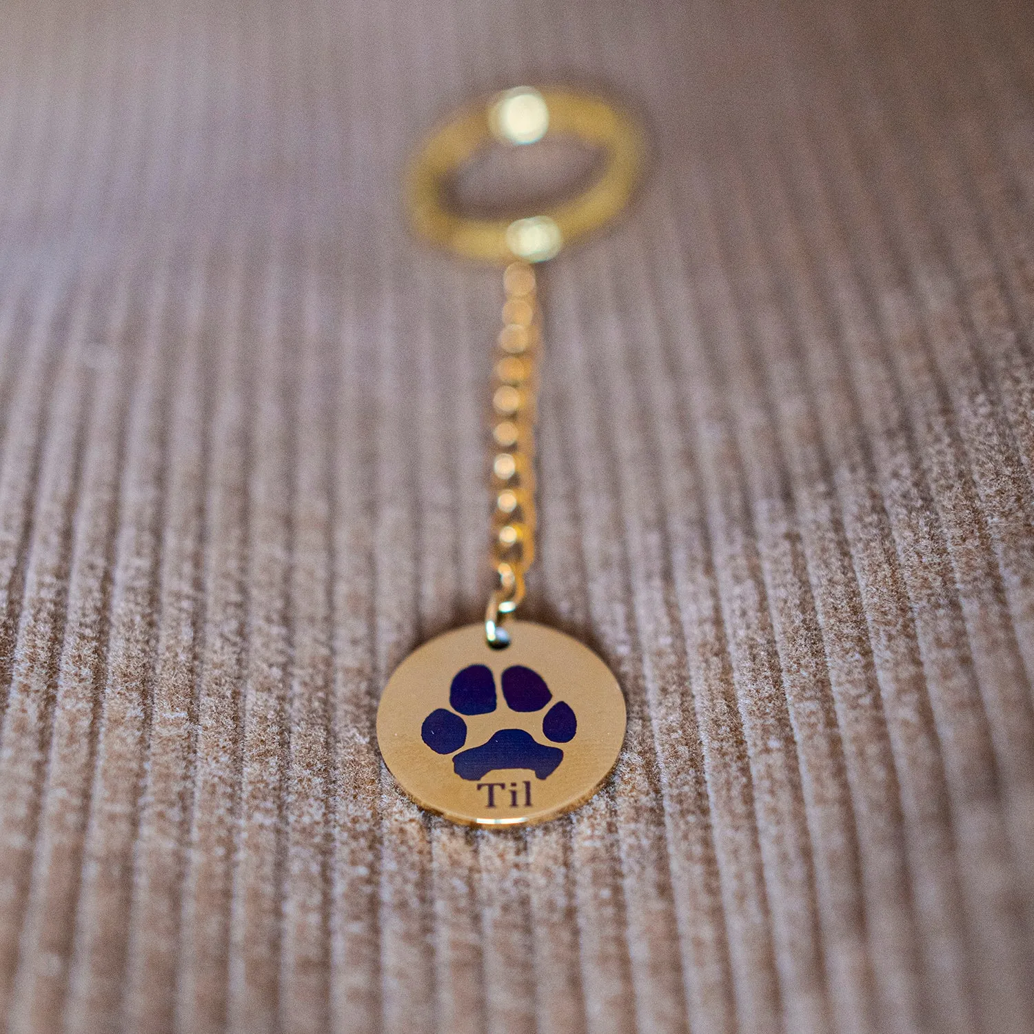 Personalized Keychain with Paw Print