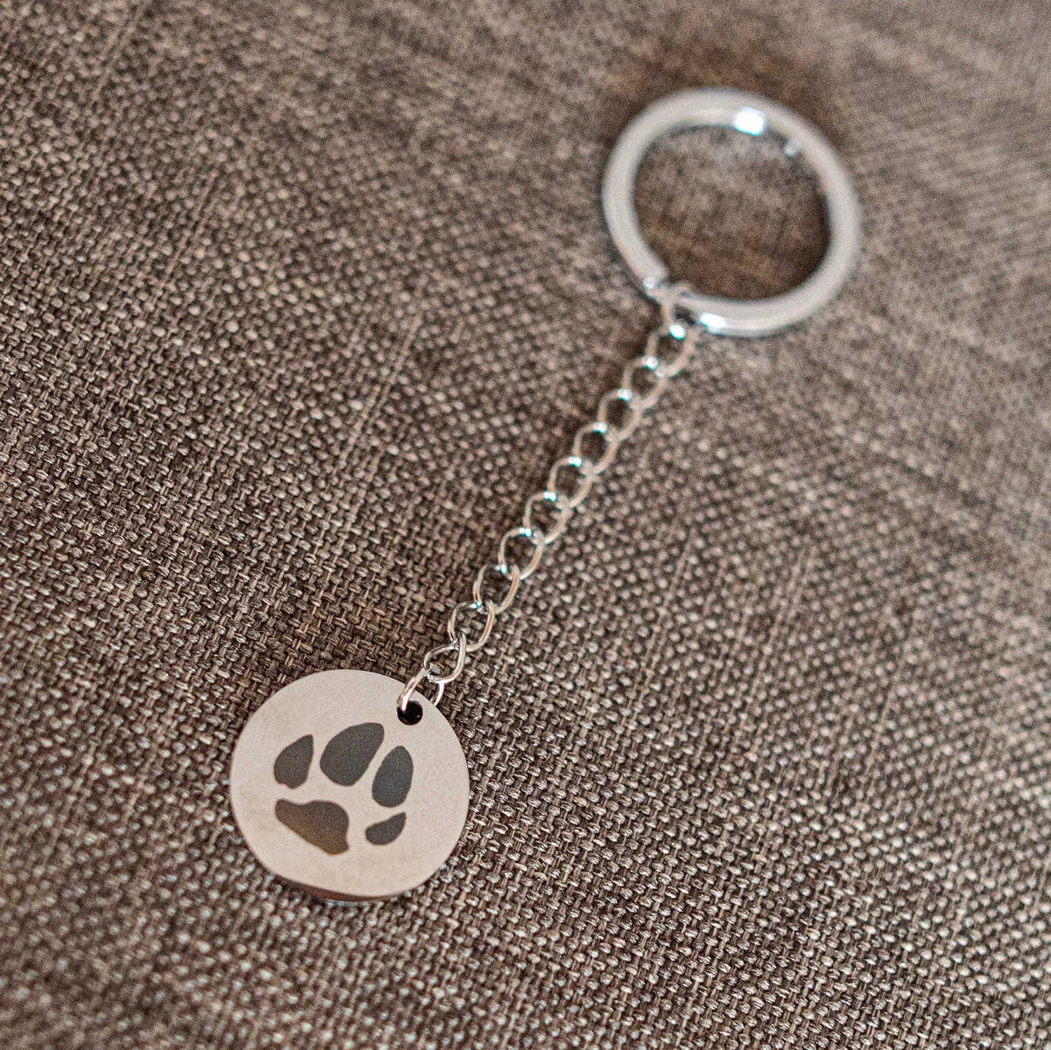 Personalized Keychain with Paw Print
