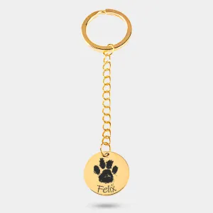 Personalized Keychain with Paw Print