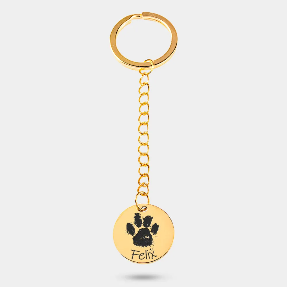 Personalized Keychain with Paw Print