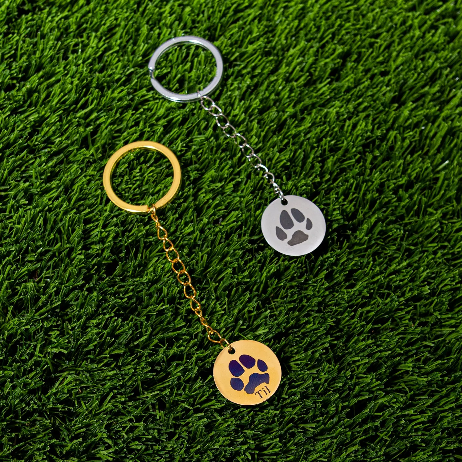 Personalized Keychain with Paw Print