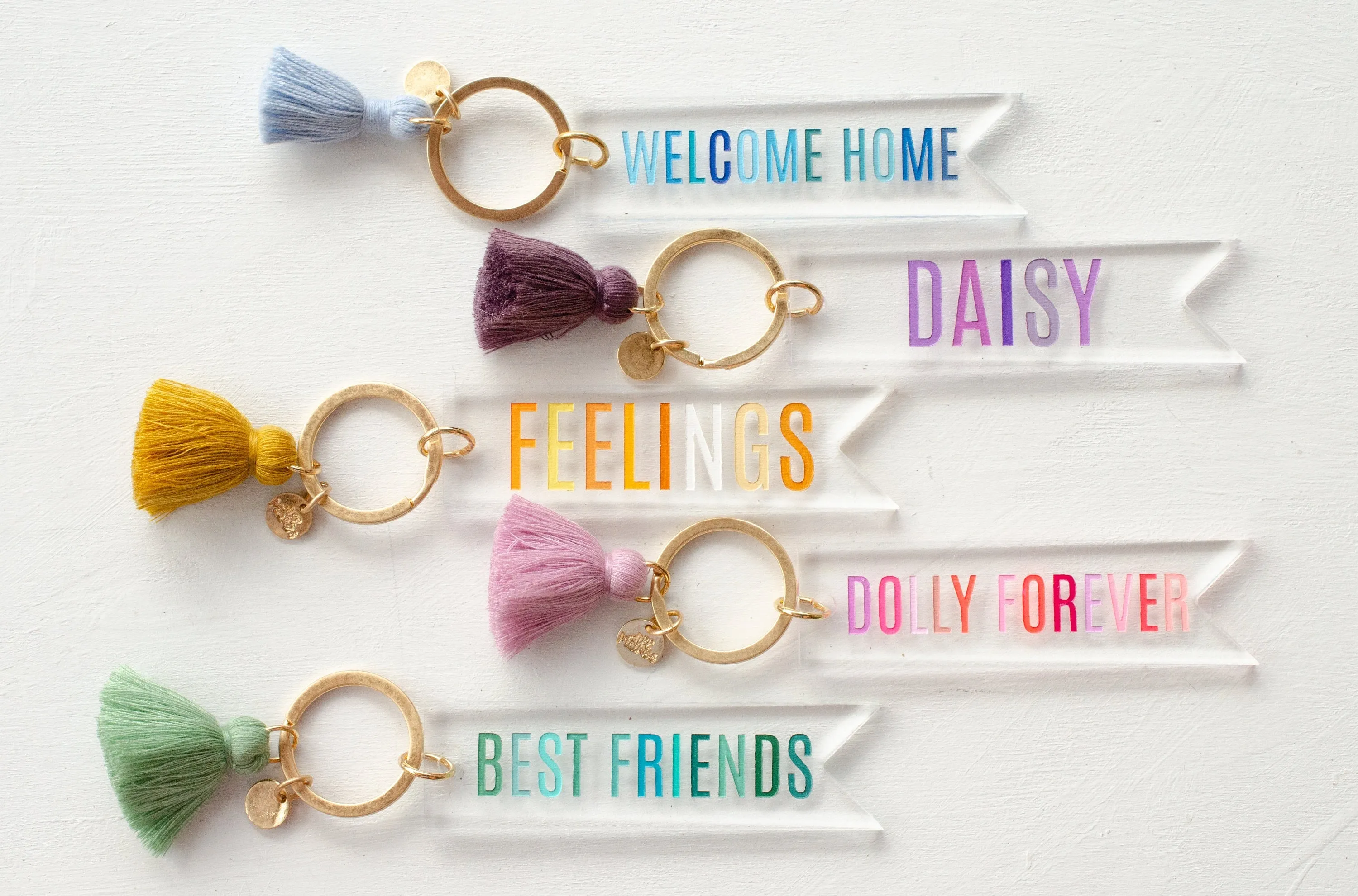 Personalized Name keychain, Custom Tassel Clear keychain, bridesmaid gifts, personalized gift, colorful acrylic, name keychain with tassel
