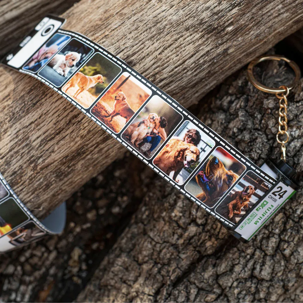 Personalized Photoroll Keychain With Photos Dog