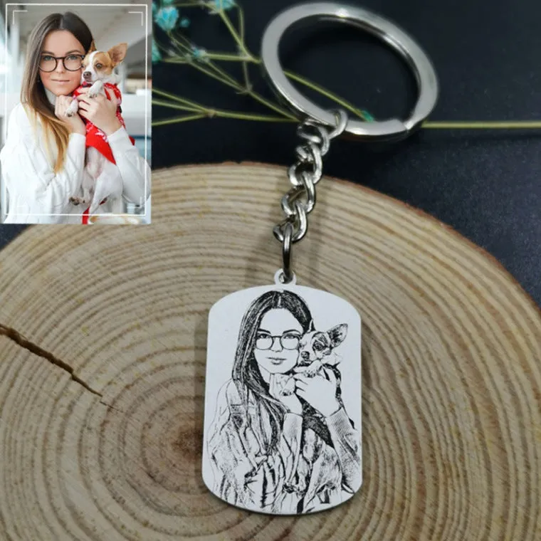 Photo Engraved Keychain