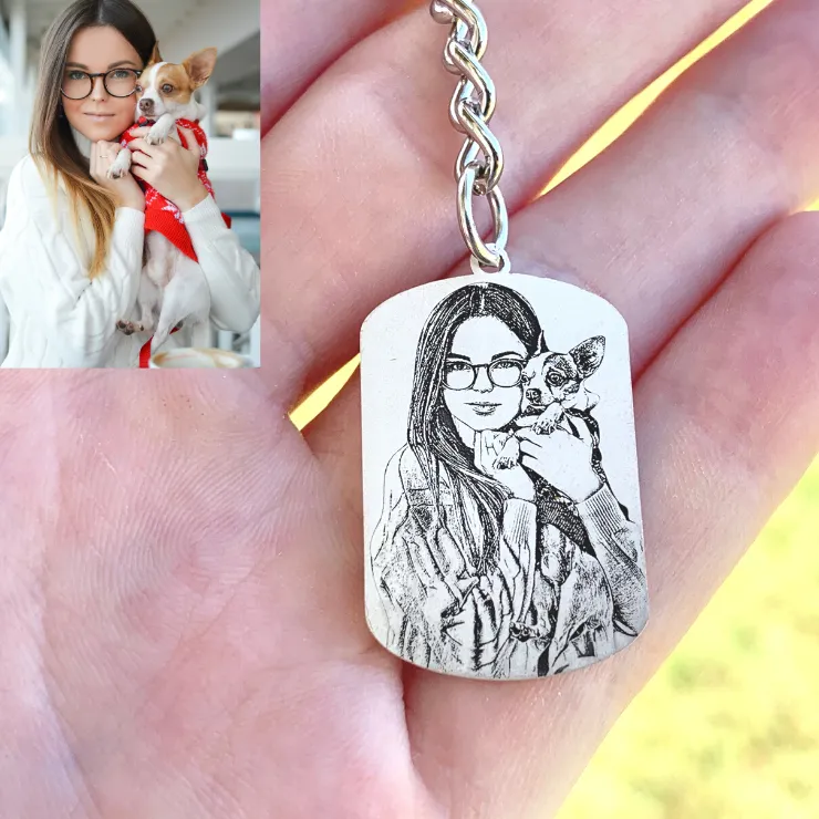 Photo Engraved Keychain