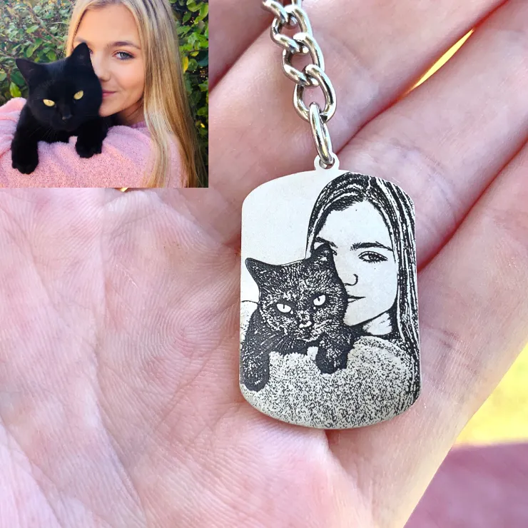 Photo Engraved Keychain