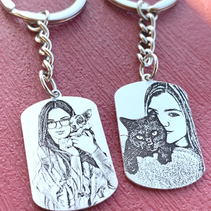Photo Engraved Keychain