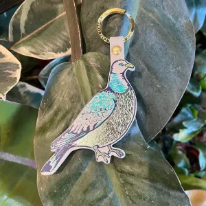 Pigeon Leather Keychain