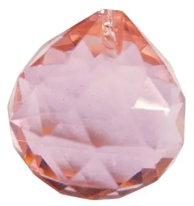 Pink Chandelier Crystal Faceted Ball Prism