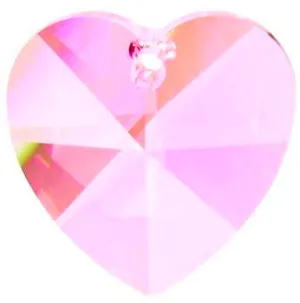 Pink Heart Chandelier Crystals Prisms 28mm Pack of 5