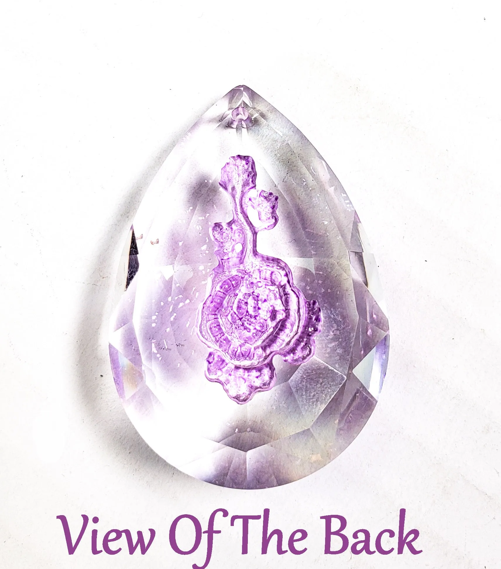 Purple Rose Teardrop Prism, 50mm Chandelier Crystals, Pack of 5