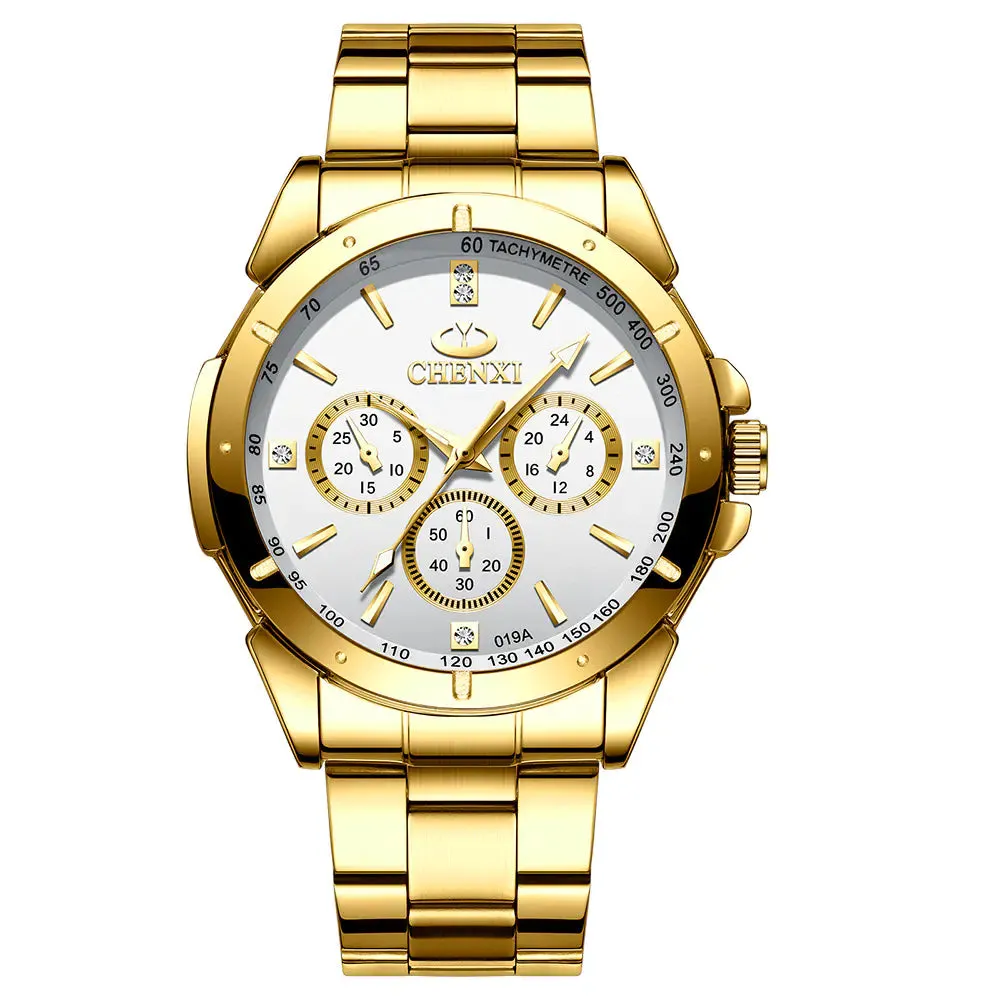 "Couple's Waterproof Quartz Watches with Steel Band"