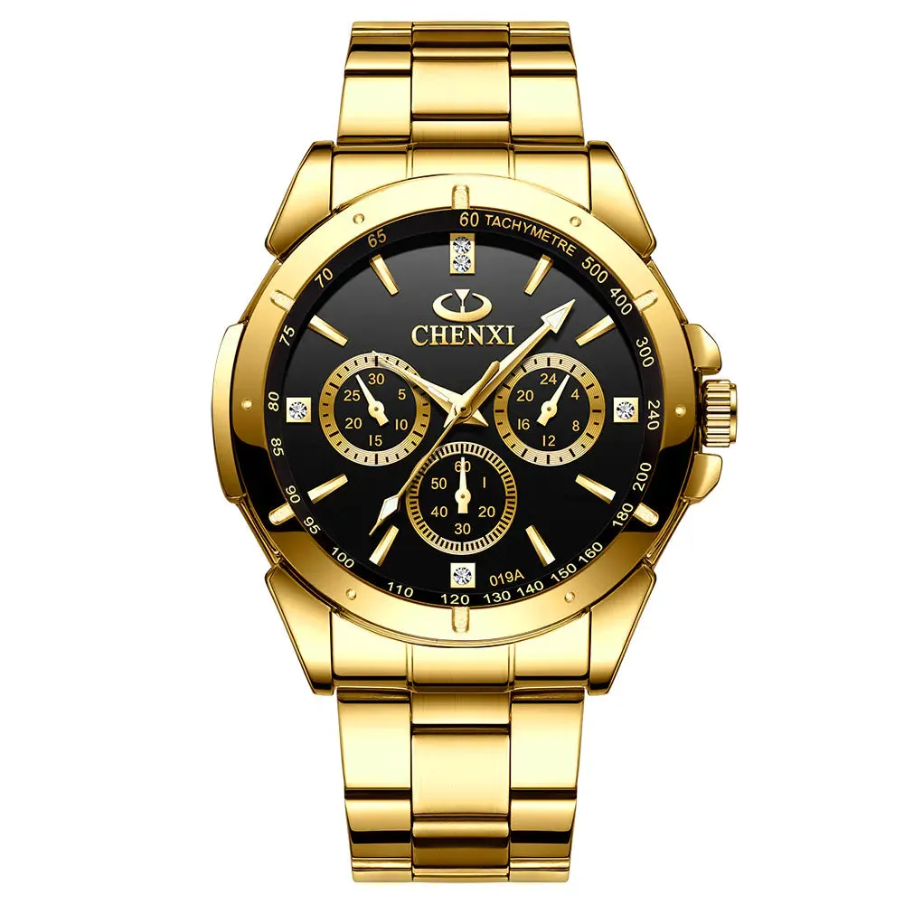 "Couple's Waterproof Quartz Watches with Steel Band"