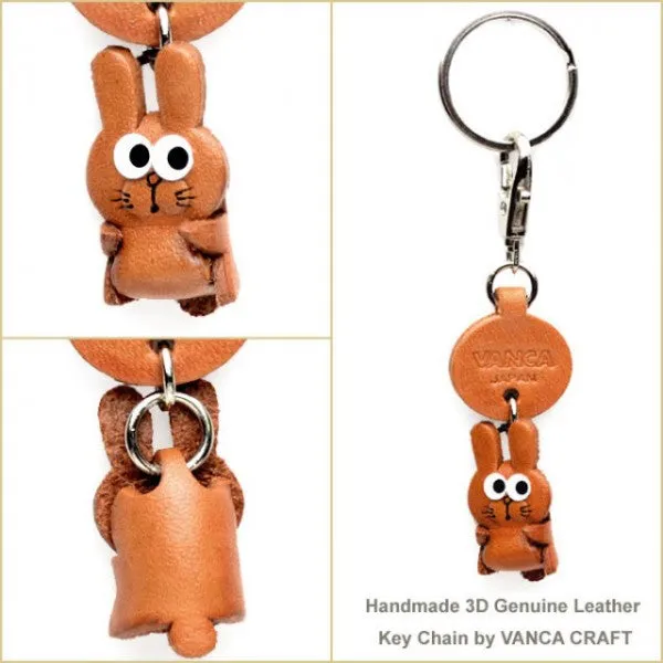 Rabbit Leather Keychains Little Zodiac Mascot