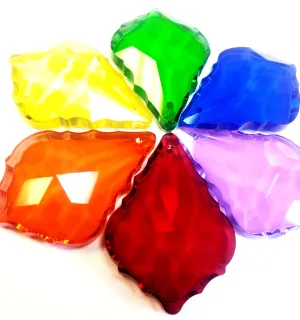 Rainbow Color 50mm French Cut Chandelier Crystals Pack of 6