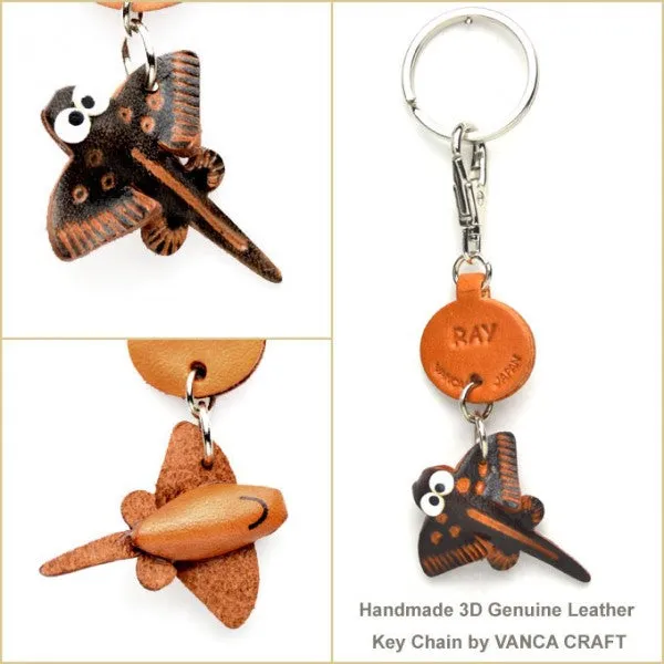 Ray Japanese Leather Keychains Fish