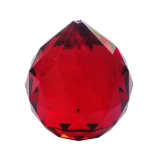 Red Ball Chandelier Crystal Faceted Prism