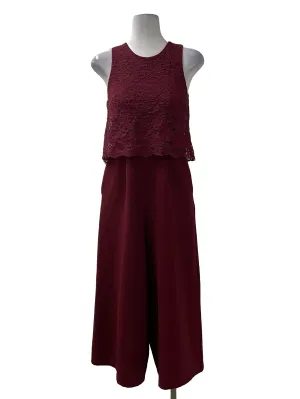 Red Floral Lace Flap Jumpsuit