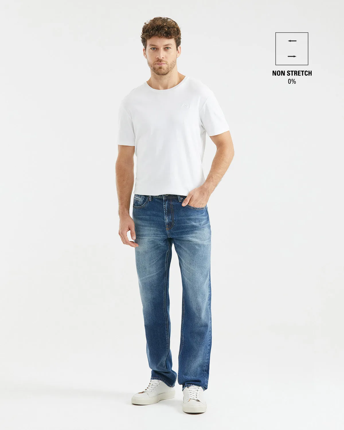 RELAXED FIT HIGH-RISE LIGHT JEANS IN MEDIUM WASH RL0013