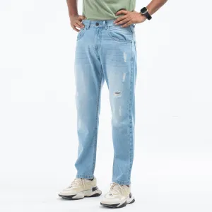 Relaxed fit non stretch ripped jeans - Super Light