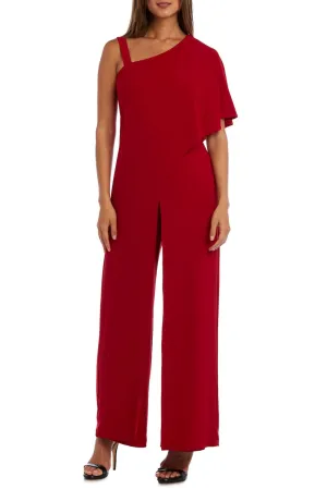 RM Richards Asymmetrical Overlay Evening Jumpsuit