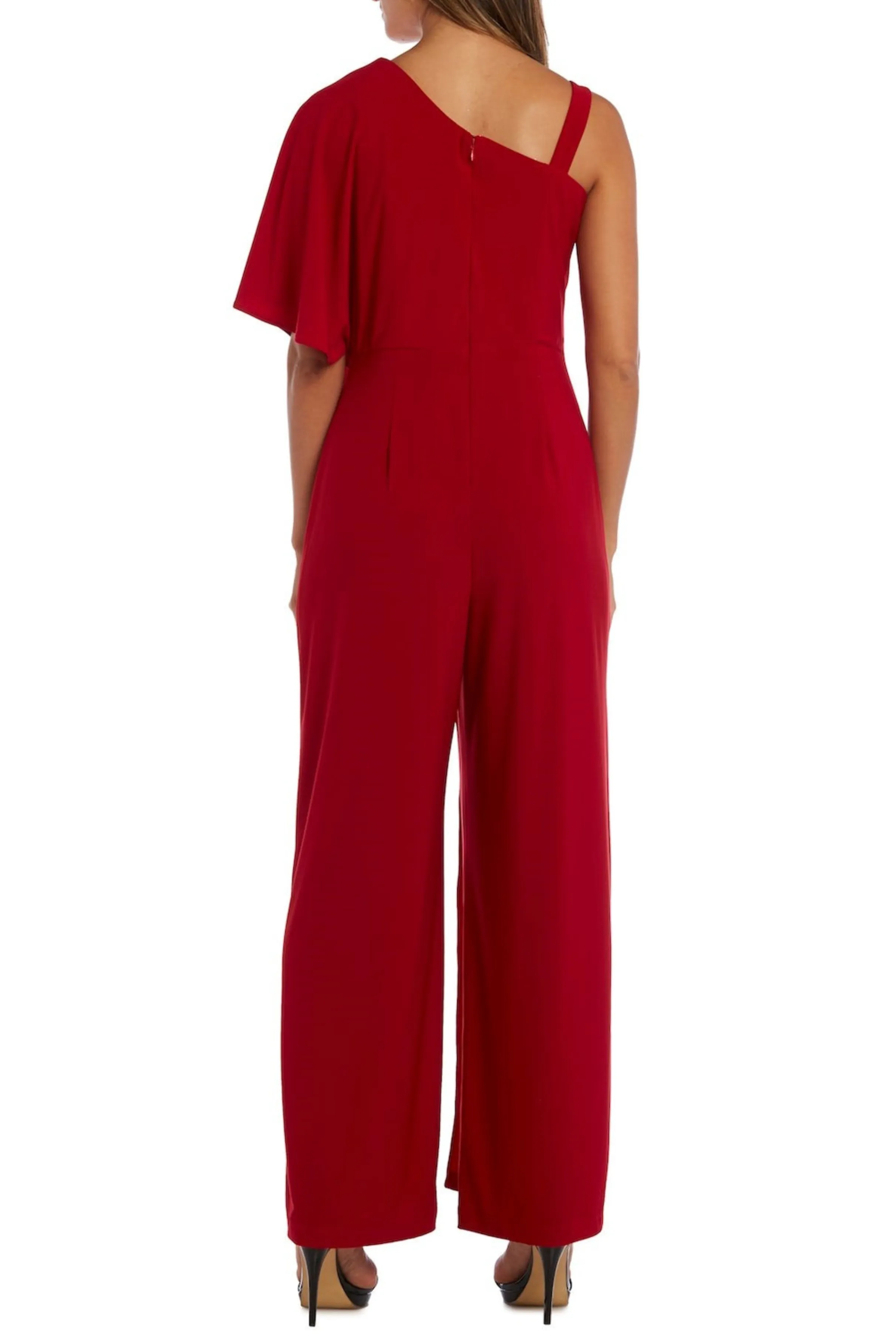 RM Richards Asymmetrical Overlay Evening Jumpsuit