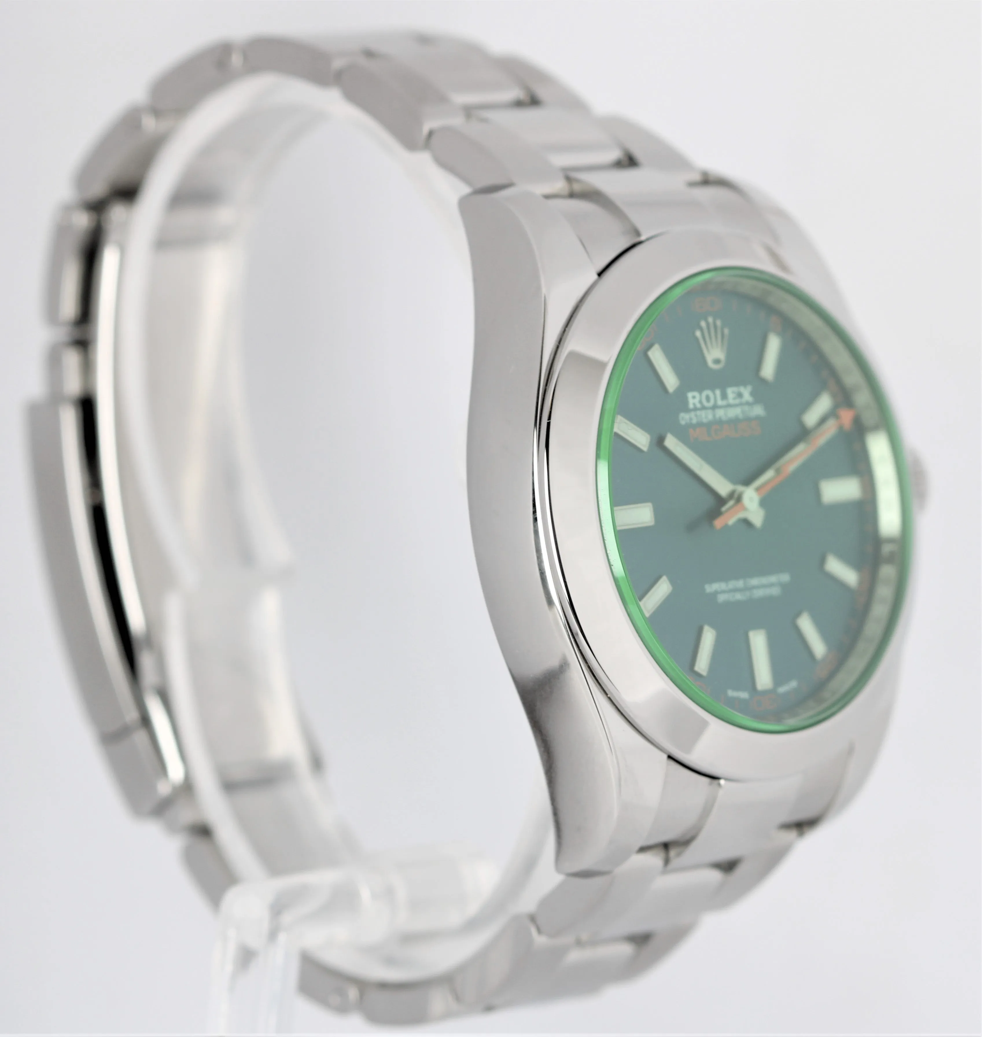 Rolex Milgauss Z-Blue Green Anniversary Stainless 40mm 116400 GV Watch