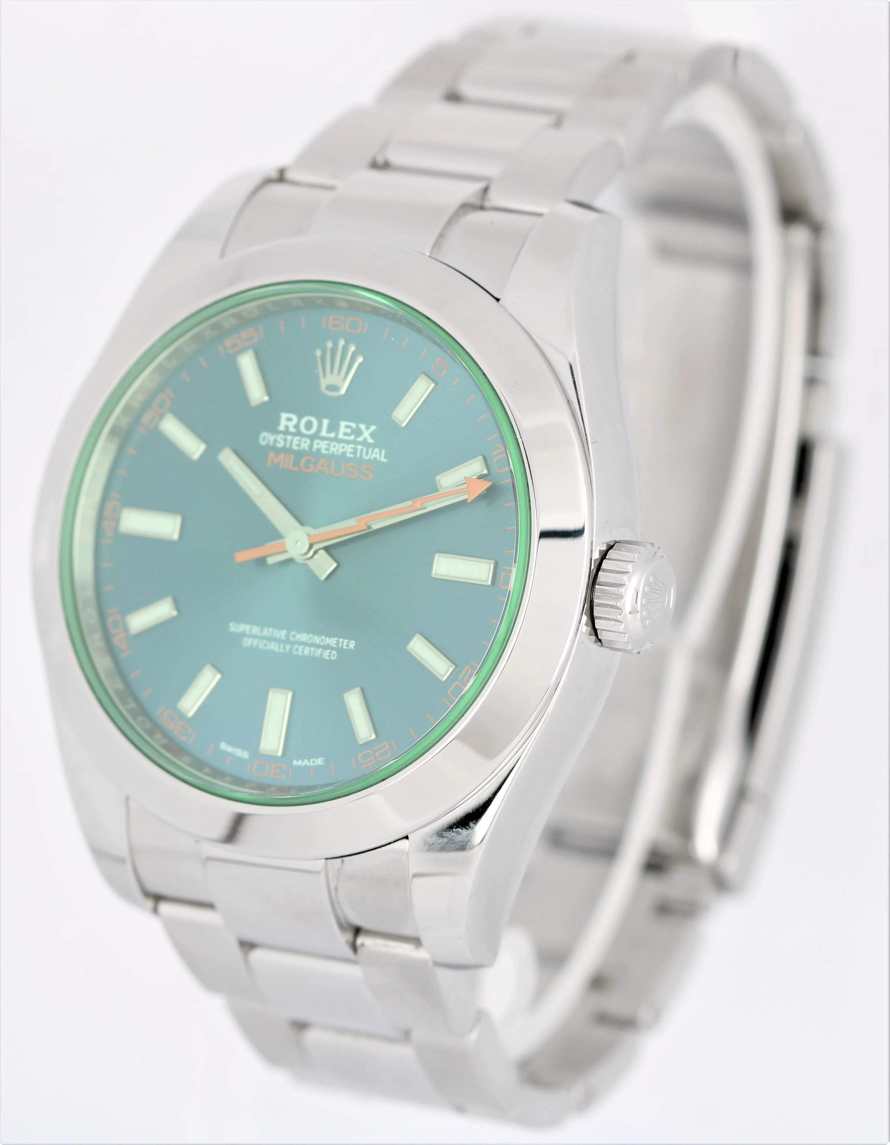 Rolex Milgauss Z-Blue Green Anniversary Stainless 40mm 116400 GV Watch