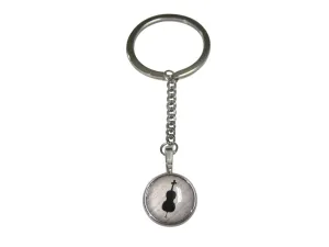 Round Cello Music Instrument Pendant Keychain